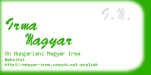 irma magyar business card